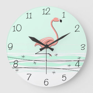 Flamingo-Aqua nummeriert die runde Uhr