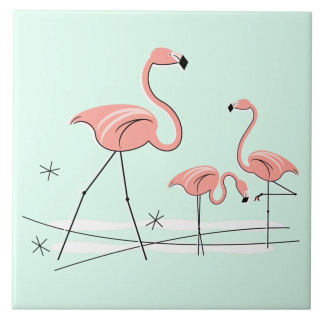 Flamingo Aqua Ocean Trio 2 tile Fliese (Vorderseite)