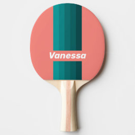 Flamingo Aqua Pin Stripes with Name Tischtennis Schläger