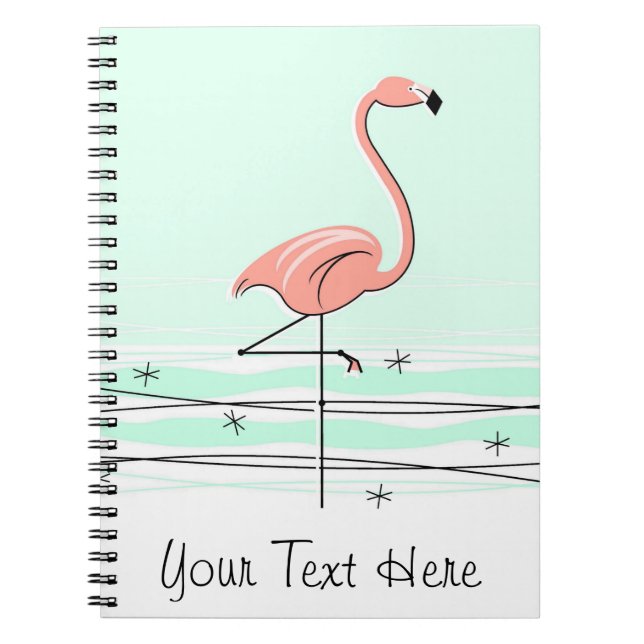 Flamingo-Aqua-Textnotizbuch Notizblock (Vorderseite)