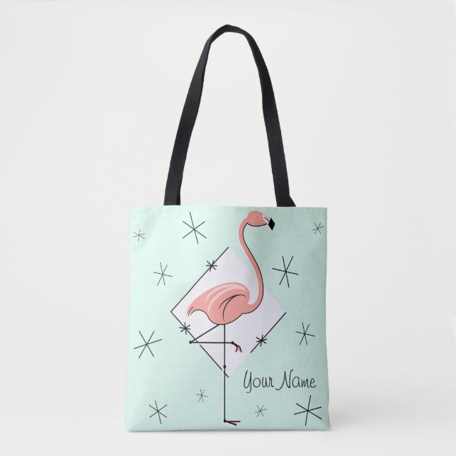 Flamingo-Aquadiamantname ganz über Taschentasche Tasche (Vorderseite)