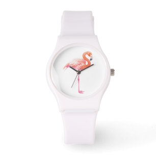 Flamingo-Aquarell Armbanduhr