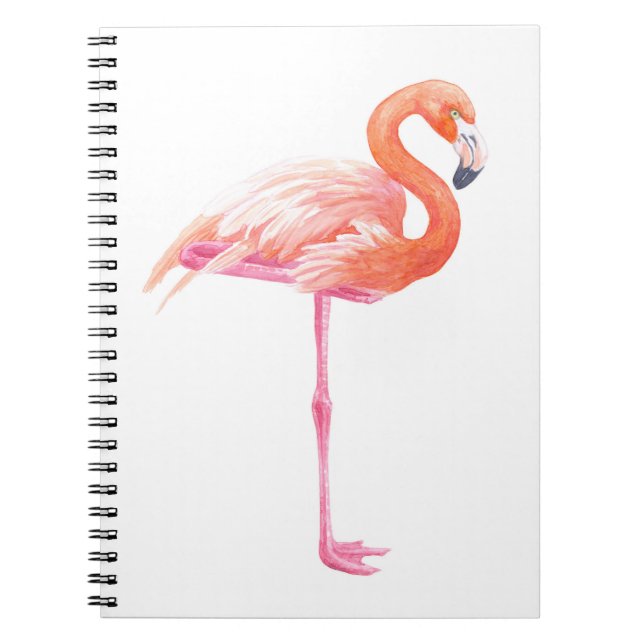 Flamingo-Aquarell Notizblock (Vorderseite)