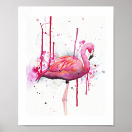 Flamingo-Aquarell Poster