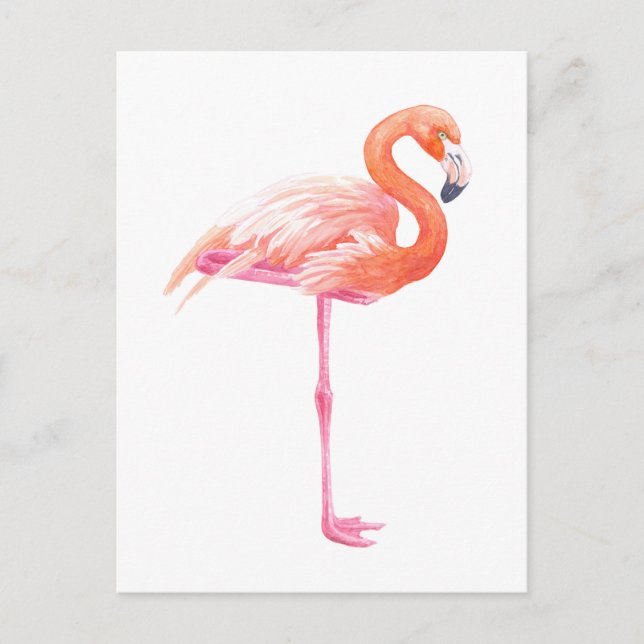 Flamingo-Aquarell Postkarte (Vorderseite)