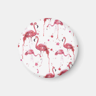 Flamingo Aquarellmuster, lebendiges Design. Magnet