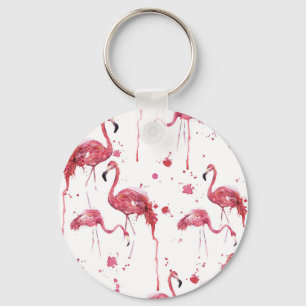 Flamingo Aquarellmuster, lebendiges Design. Schlüsselanhänger
