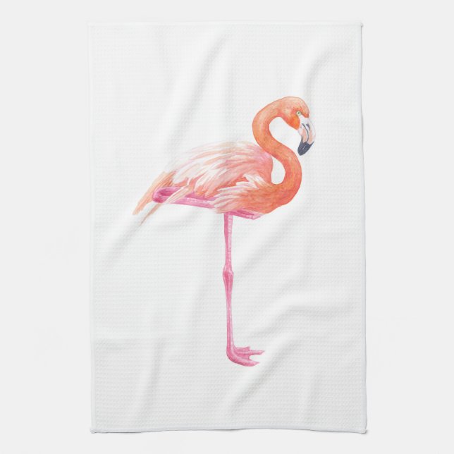 Flamingo Aquarelltuch Geschirrtuch (Vertikal)