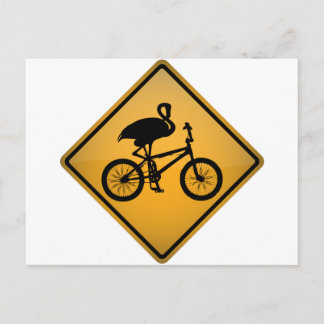 Flamingo auf dem Fahrrad Postkarte