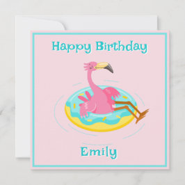 Flamingo auf einem Ring mit Pool Karte