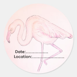Flamingo-Aufkleber für Vogelbeobachter Runder Aufkleber