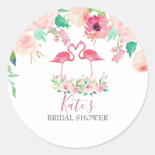 Flamingo-Aufkleber Runder Aufkleber (Vorderseite)