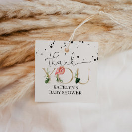 Flamingo Baby Dusche Danke Tag Geschenkanhänger