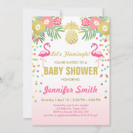 Flamingo Baby Dusche Einladung Tropical