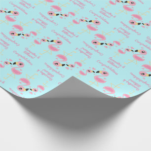 Flamingo Baby Dusche Niedlich tropische Geschenkpapier