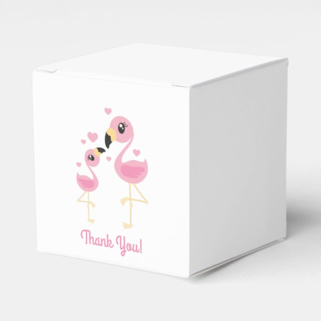 Flamingo Baby Dusche Niedlich tropische Geschenkschachtel (Vorderseite)