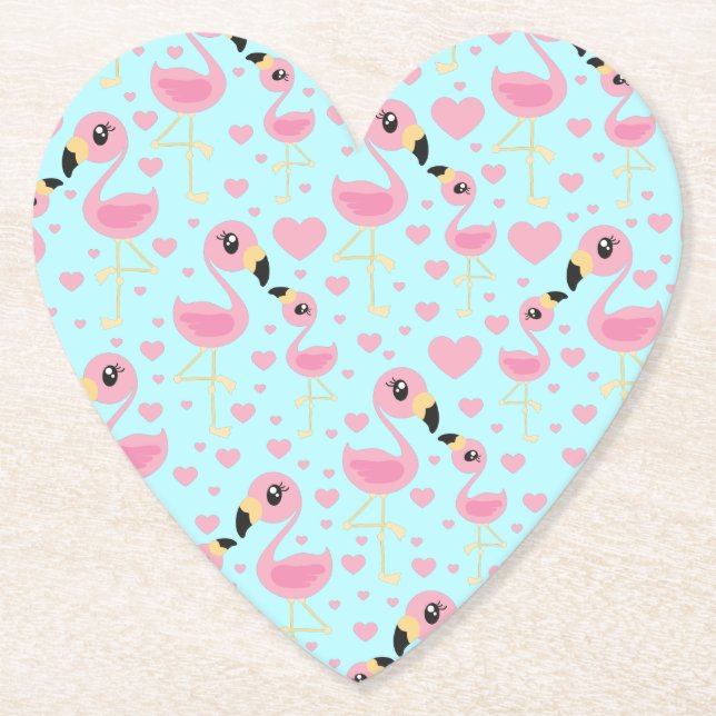 Flamingo Baby Dusche Niedlich tropische Untersetzer (Vorderseite)