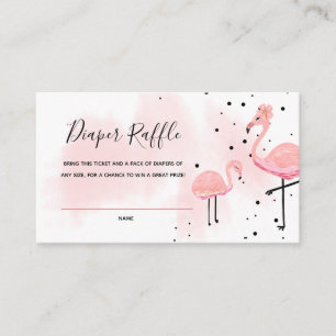 Flamingo Baby Duwer Diaper Raffle Ticket Begleitkarte