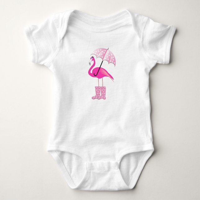 Flamingo - Baby Jersey Bodysuit Baby Strampler (Vorderseite)