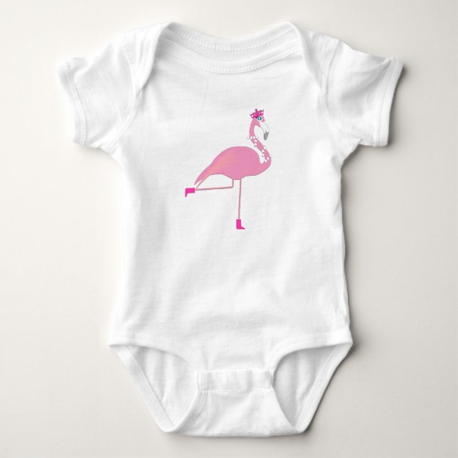Flamingo - Baby Jersey Bodysuit Baby Strampler (Vorderseite)