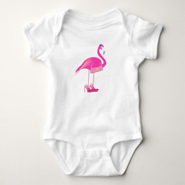 Flamingo - Baby Jersey Bodysuit Baby Strampler (Vorderseite)