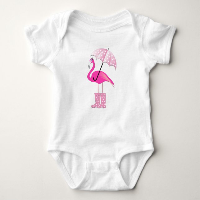 Flamingo - Baby Jersey Bodysuit Strampler (Vorderseite)