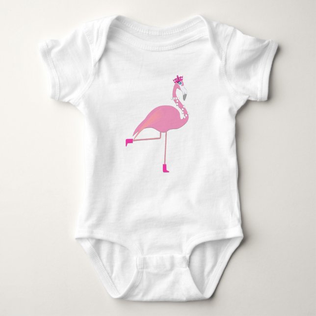 Flamingo - Baby Jersey Bodysuit Strampler (Vorderseite)