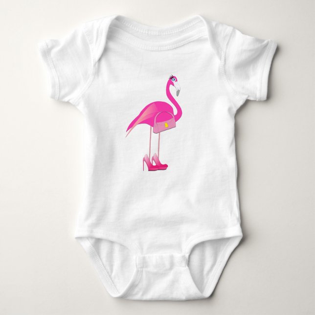 Flamingo - Baby Jersey Bodysuit Strampler (Vorderseite)