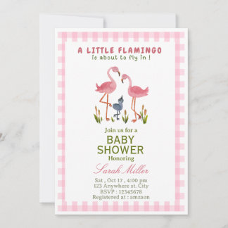 Flamingo-Baby-Party-Einladung Einladung