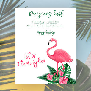 Flamingo-Baby-Party Mamilien-Jagdspiel Poster