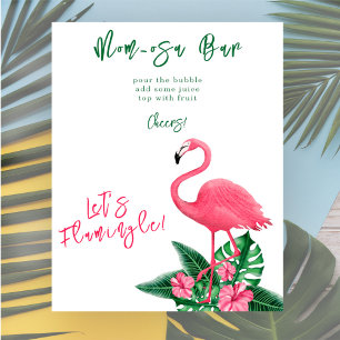 Flamingo-Baby-Party Momosa-Bar Poster