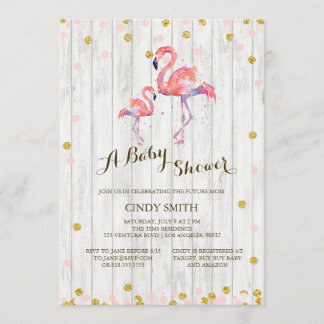 Flamingo Baby Shower Einladung