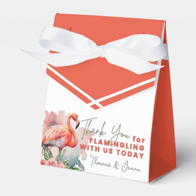 Flamingo Baby Shower Geschenkschachtel (Vorderseite)