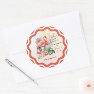 Flamingo Baby Shower Runder Aufkleber