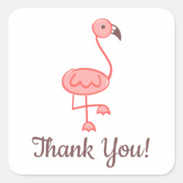 Flamingo Baby Shower Vielen Dank Quadratischer Aufkleber