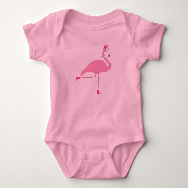 Flamingo Baby Tutu Bodysuit Baby Strampler (Vorderseite)