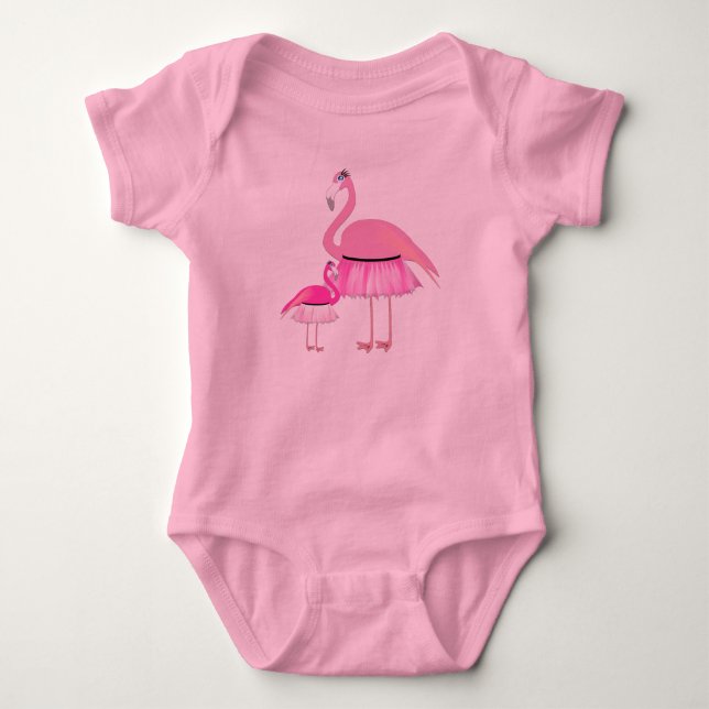 Flamingo Baby Tutu Bodysuit Strampler (Vorderseite)