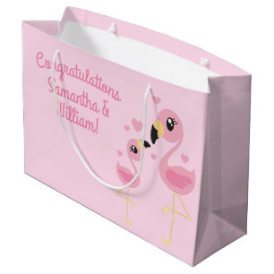 Flamingo Babydusche Niedlich Tropical Große Geschenktüte