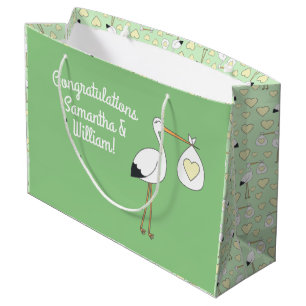 Flamingo Babydusche Niedlich Tropical Große Geschenktüte