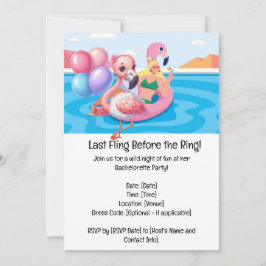 Flamingo Bachelorette Pool Party Einladung