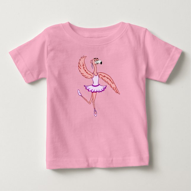 Flamingo Ballerina Baby T-shirt (Vorderseite)