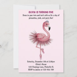 Flamingo Ballet Dancer Birthday Einladung