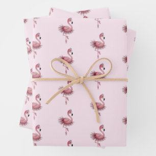 Flamingo Ballet Dancer Geschenkpapier Set