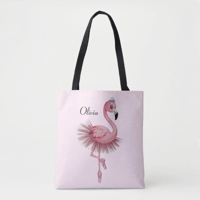 Flamingo Ballet Dancer Personalisiert Tasche (Vorderseite)