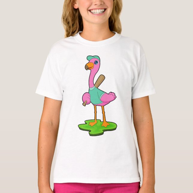 Flamingo Baseball Baseball T-Shirt (Vorderseite)