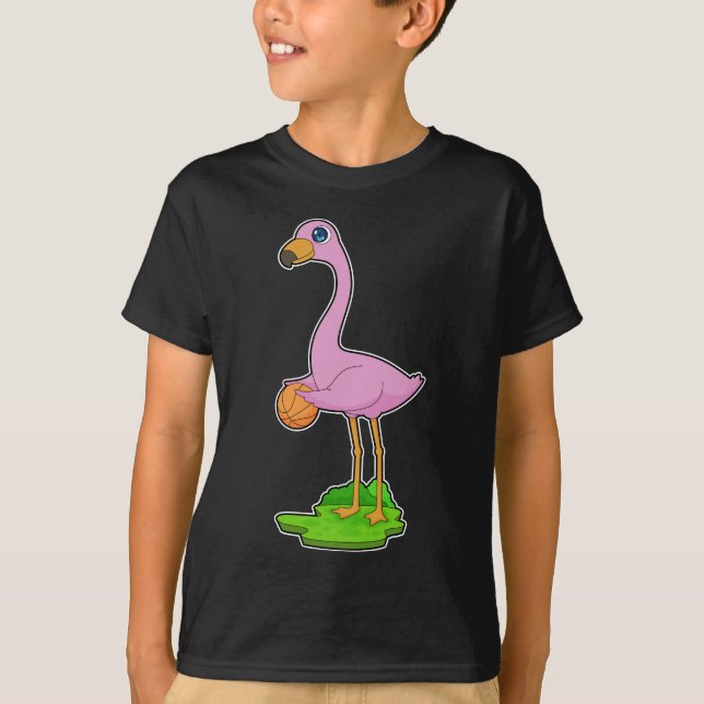 Flamingo Basketball-Spieler Basketball T-Shirt (Vorderseite)