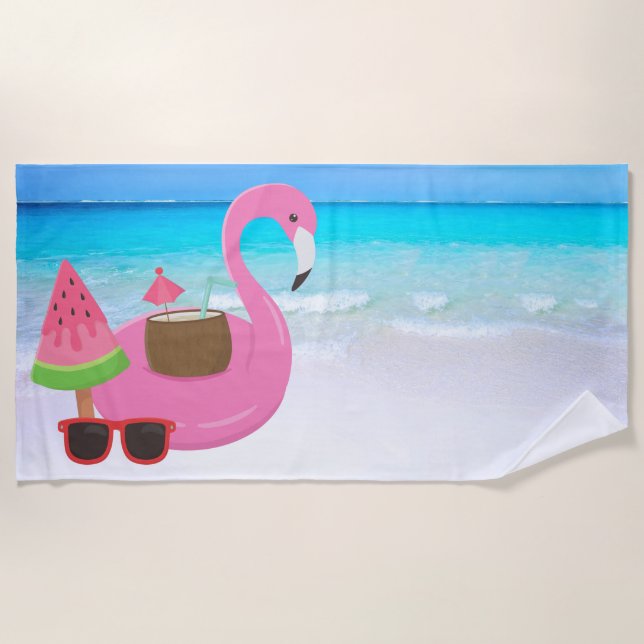 Flamingo Beach Towel Strandtuch (Vorderseite)