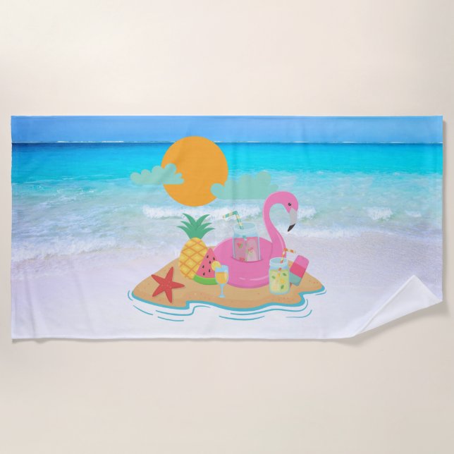 Flamingo Beach Towel Strandtuch (Vorderseite)