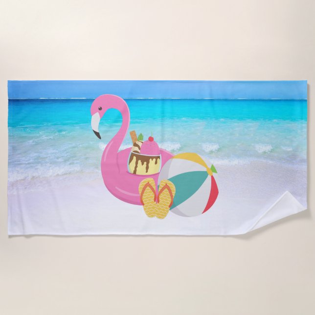 Flamingo Beach Towel Strandtuch (Vorderseite)