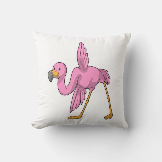 Flamingo bei der Yoga Stretching-Übung Kissen (Vorderseite)